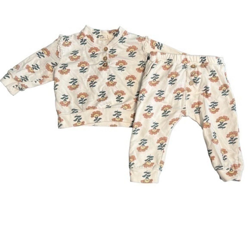 Jessica Simpson Flower Sweater & Jogger Set 6/9 months